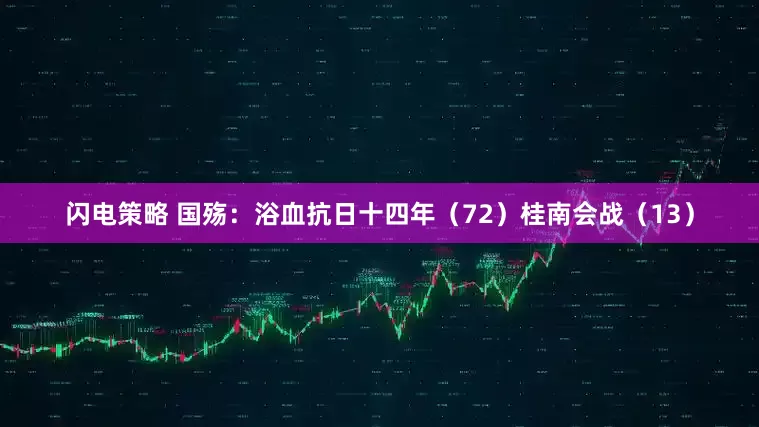闪电策略 国殇：浴血抗日十四年（72）桂南会战（13）